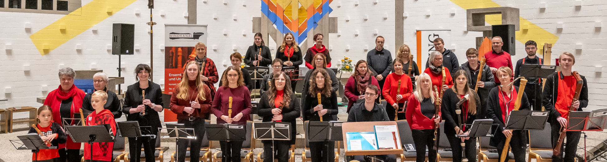 Das Blockflötenensemble Windkanal beim Jubiläumskonzert zu 15 Jahren Windkanal - Viva la Vida!